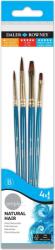 Daler-Rowney Simply Watercolour Brush Natural Round and Flat Shader Pony Ecsetkészlet 4 db (216910400)
