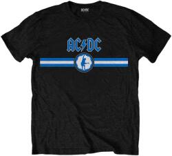 AC/DC Ing Blue Logo & Stripe Unisex Black M (ACDCTS80MB02)