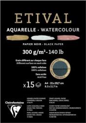 Clairefontaine Etival Black Double-Grain Glued Pad On 1 Side Vázlatfüzet 15 A4 300 g (975318C)