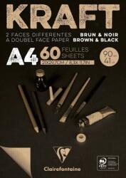Clairefontaine Brown & Black Laid Kraft Pad Vázlatfüzet 60 A4 90 g (975818C)