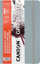 Canson Book Hardbound Graduate Sketch & Notes Vázlatfüzet 21, 6 x 14 cm 90 g Light Grey (C31200L047)