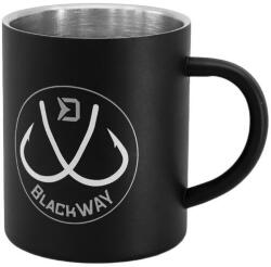 Delphin Stainless Steel Mug BlackWAY 300 ml Kemping Evőeszköz készlet (101004150)