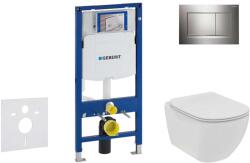 Geberit Duofix - Falra szerelhető szett, WC és ülőke Ideal Standard Tesi, Sigma30 gombok, Rimless, SoftClose, fényes króm/ matt króm 111.300. 00.5 NE6 (111.300.00.5 NE6)
