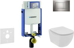 Geberit Kombifix - Falra szerelhető szett, WC és ülőke Ideal Standard Tesi, Sigma30 gombok, Rimless, SoftClose, fényes króm/ matt króm 110.302. 00.5 NE6 (110.302.00.5 NE6)