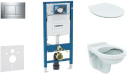 Geberit Duofix - Készlet falra szerelhető, Alpha WC ülőkével, Sigma30 nyomógombos, krómozott 111.300. 00.5 ND6 (111.300.00.5 ND6)