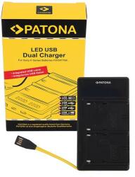 Patona Dual LED USB töltő Sony NP-FM50 NP-F550 NP-F750 NP-F970 számára (PT-141525)