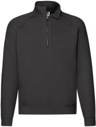 Fruit of the Loom Unisex felnőtt prémium negyedcipzáras Raglan melegítőfelső 4XL fekete