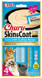 Inaba Cat Ciao Churu Skin & Coat krémes macskaeledel - tonhal, fésűkagyló 4 x 14 g - webshop