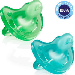CHICCO Teljesen szilikon Physio puha cumizó fiú 2 db, 6-16m - vitalcafe