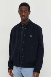 The Kooples gyapjú bomber dzseki sötétkék, átmeneti, HBLO28006K - sötétkék S