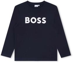 HUGO BOSS gyerek pamut hosszú ujjú felső sötétkék, nyomott mintás - sötétkék 162