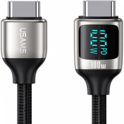 USAMS USB-C - USB-C gyorstöltő kábel kijelzővel, max. 100W, 1, 2m [SJ546USB01]