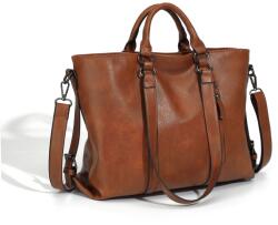 Dollcini Női Kézitáska - Prémium PU Bőr, Cipzáras, Tágas és Praktikus Válltáska, Crossbody és Hobo Stílusban - Barna (436212)