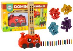 Lean Toys Mașină domino dinozaur roșu