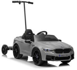 LeanToys Mașină electrică BMW M5 cu pas parental Argintiu