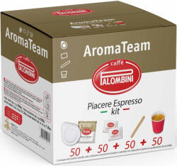 Caffè Palombini all’Eur Aroma Team Piacere Espresso Kit pohárral 50 darabos (P077)