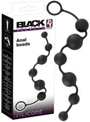 Black Velvets - 6 gyöngyös anál dildó (fekete)