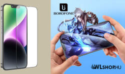 BOROFONE iphone 15 Plus/ 16 Plus, kijelzővédő üvegfólia, teljes képernyős, HD edzett üveg Borofone BF6 - Fekete (BF615PL-01)