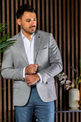 Elite Fashion Világos szürke apró kockás sportzakó