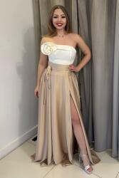 Parisse Arany szatén szoknya hasítékkal Méret: XXL