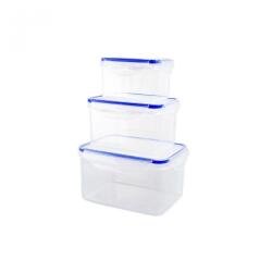 RFL Houseware Set 3 cutii alimente, dreptunghiulare, 550 ml+1, 2 litri+2, 2 litri, Lugo Clip (R3-912877)