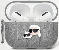 Karl Lagerfeld Monogram Karl & Choupette Head Case for AirPods 4 Silver (KLA4PGKCPS)