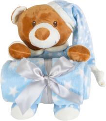 Cangaroo Бебешко одеяло с мека играчка Cangaroo - Addie Bear, 90 х 75 cm, синьо (111964) - baby