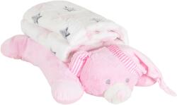 Cangaroo Бебешко одеяло с възглавница Cangaroo - Sleepy Bear, 90 х 75 cm, розово (111960) - baby
