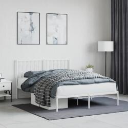 vidaXL Cadru de pat metalic cu tăblie, alb, 140x200 cm (374487)