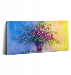 Wallfluent Vászonkép Falra Canvas Hálószobába Nyomtatott Virágok Váza 140x70 cm (010030010100000074962)