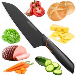 Fiskars Santoku Kés Fiskars Edge Konyhai Ázsiai Prémium Fekete Éles 17CM (1003097 stalowy ostry kuchni tasakczarny)