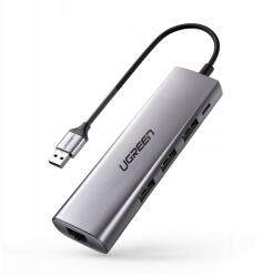 UGREEN Hub adapter 5 az 1-ben Usb, 3x Usb 3.0, micro Usb, RJ45 (CM417)