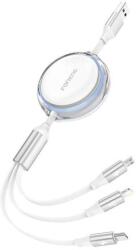 FONENG X113 3 az 1-ben kábel 1.1M Fehér (X113 white)