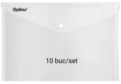 Optima Mapa PP protectie documente A5 landscape, inchidere cu capsa, 10/set, Optima - transparent (OP-5100180A5-00)