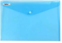 Optima Mapa PP protectie documente A5 landscape, inchidere cu capsa, 10/set, Optima - albastru transparent (OP-5100180A5-22)