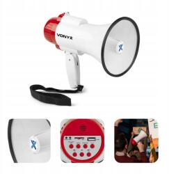 Vonyx Akkumulátoros megafon 25W kézi hangszóró Bt tubus tiltakozás beszéd (952.005)