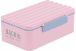 DERFORM BackUp műanyag csatos uzsonnás doboz - Rózsaszín-szürke (SB6C36)