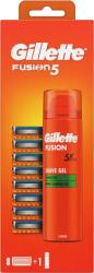 Gillette Fusion5 8 db Férfi Borotvabetét + Sensitive Borotvazselé 200