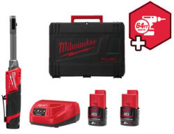 Milwaukee M12FPTR-202X akkus racsnis csavarkulcs 12 V | 14, 4 mm Hex | 81 Nm | Szénkefementes | 2 x 2 Ah akku + töltõ | Heavy Duty kofferben (4933499411)