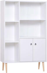 Homcom könyvespolc fenyőfa lábakkal, fehér 80 x 23, 5 x 118 cm (836-114WT)