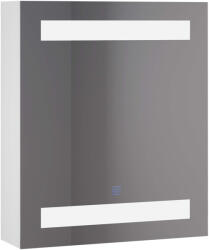 Szekrény ajtóval és tükörrel LED, MDF, 50x15x60 cm, Fehér (834-037WT)