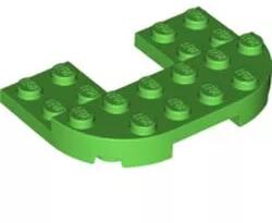 LEGO® 89681c36 - LEGO élénk zöld lap lekerekített sarkokkal, 4 x 6 x 2/3 méretű 2 x 6 emelt résszel, félkör, 2 x 2 kivágással (89681c36)