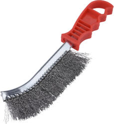 EXTOL perie de sârmă curbată, mâner din plastic; oțel, 24cm, 30mm lungime
