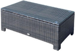  kerti dohányzóasztal, Üvegtető, Rattan, 85x50x39cm, Barna (01-0721)