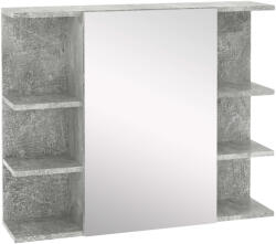 Szekrény fürdőszobai tükörrel, Kleankin, Forgácslap/Üveg, Függesztett, 80x19, 8x64 cm, Szürke (834-376)