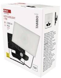 EMOS LED-es reflektor TAMBO mozgásérzékelővel, 30 W, 3000 lm, fekete (ZS2932) - mi-one