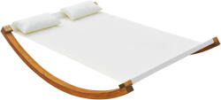 Outsunny hinta függőágy, 2 férőhelyes, favázas, pamut, űrtartalom 200 kg, 200x150x45cm, fehér (01-0860)