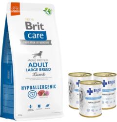 Brit BRIT CARE Kutya Hipoallergén felnőtt nagytestű bárány 12kg + ENZO VET hipoallergén diéta pulykával kutyáknak 3x400g