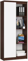  Akord Furniture Factory: CLP Wenge-Biały Polc Rendszer - 180x80 cm, 1 Ajtó, 8 Polc, Laminált lap, Modern Matt kivitel, Összeszerelhető Bútor (RP0PREGVENBIA004)