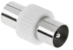  Koaxiális TV antenna összekötő adapter, dugó-dugó, fém/műanyag
